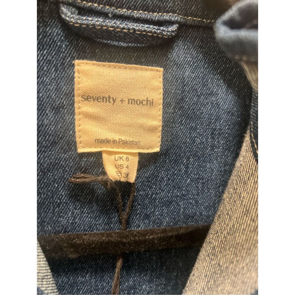 seventy + mochi Women’s Pablo Waistcoat Vest in Patched Blue Denim size 4 NWT - Picture 7 of 8